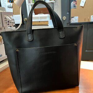 Portland Leather Black Mini Crossbody Tote
